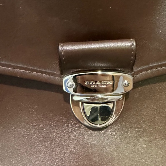 COACH Leather Messenger Bag Briefcase Brown EUC - Picture 3 of 5